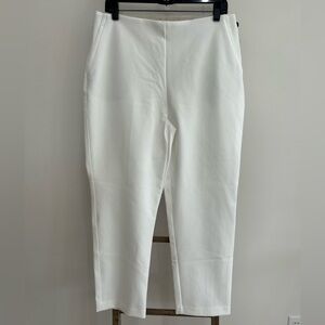 Rachel Zoe White High-Rise Pull-On Slim Leg Ankle Pants Stretchy Size 12 NWT